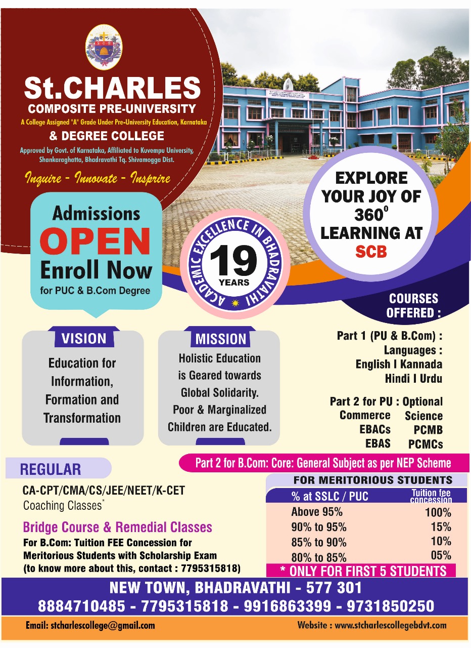 Admission Open For B.Com & I PUC 2023-24